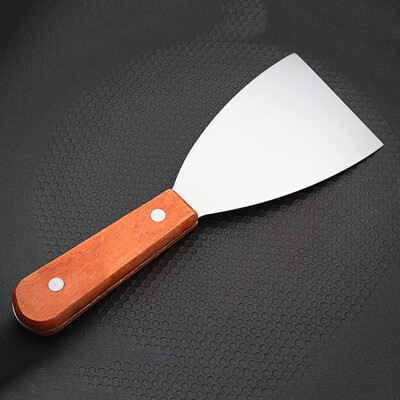 

Wood Handle Stainless Steel Riveted Restaurant Grilling BBQ Spatula Turner Tool