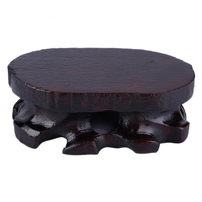 

Greensen Popular Malas Stone Ornament Solid Wood Small Bonsai Pot Craft Base Wooden Bracket