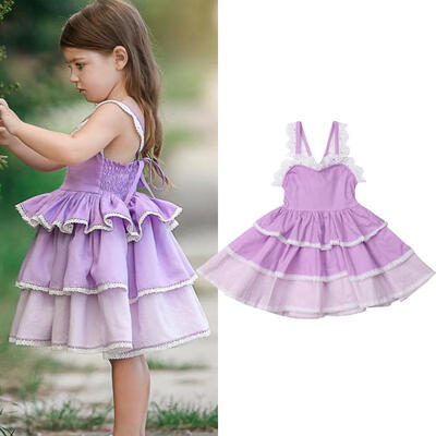 

Toddler Kids Baby Girls Princess Flowers Dress Summer Sundress Party Clothes US