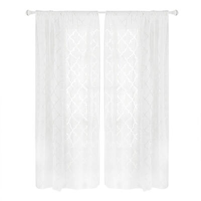 

Lantern Cut Flower Bubble Print Window Blinds Drapes Half Blackout Curtains