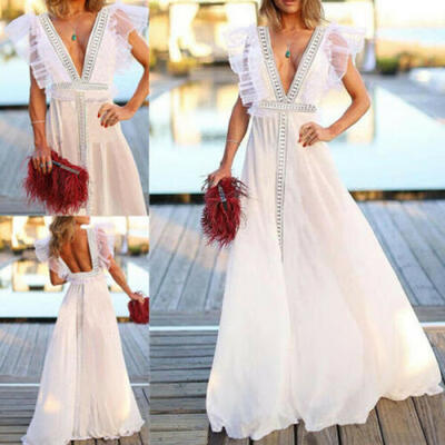 

Backless Women Boho Floral Sleeveless Slim Mini Beach African Clothing Sun Dress