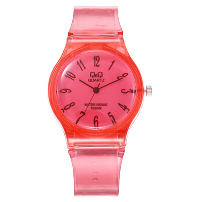 

RM Transparent QQ Watch Student Harajuku Watch Pure Color Delicate Carry NA4605