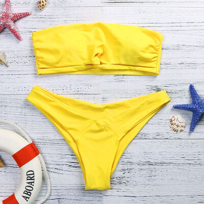 

Roseonmyhand Women Bikini Set Low Waist Strapless swimsuit Swim Bathing Suits Swimwear