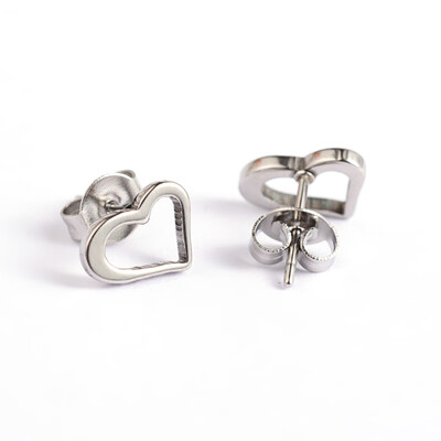 

Heart 304 Stainless Steel Ear Studs Stainless Steel Color 65x9mm Pin 07mm