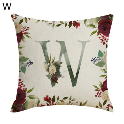 

Letter Alphabet Flower Pillow Case Cushion Cover Sofa Bed Car Cafe Office Decor