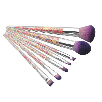 

Toponeto 7 Pcs Colored Plastic Granule Transparent Handle Cosmetic Brush Set