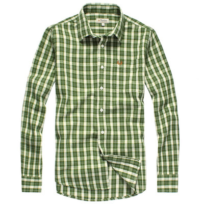 

NATINY mens pure cotton grinded plaid long-sleeved shirt NA125150