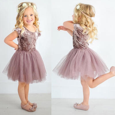 

Kids Baby Girls Velvet Tutu Lace Dress Toddler Baby Princess Party Tulle Dresses