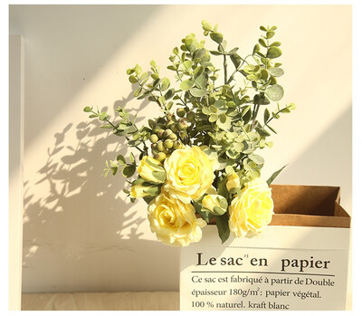 

INS Style Artificial Rose Green Plant Simulated Flower Factory Home Decoration Wedding Walls Fake Flowers
