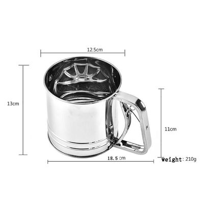 

Stainless Steel Flour Sifter Mechanical Baking Icing Sugar Shaker Sieve Cup Shape Bakeware Baking Pastry Tools