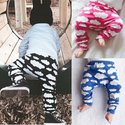 

Kids Boys Girl Clothing Bottoms Cloud Printed Harem Pants Toddler Sweat Pants 2-7Y