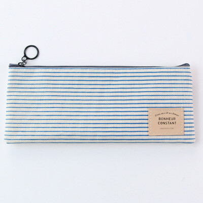 

Novelty 1 Pc Stripes Pencil Bag Zipper Stationery Storage Bags Pencil Pouch Office Stationery Canvas Pencil Case