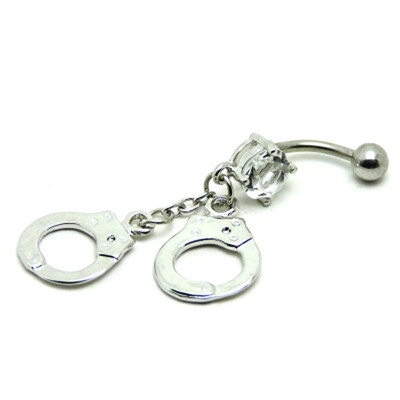 

1 Pc Handcuffs Belly Bar Navel Fifty Shades of Grey Jewellery Novelty Jewellery