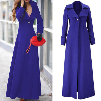

〖Follure〗Womens Winter Lapel Slim Coat Trench Jacket Long Parka Overcoat Outwear