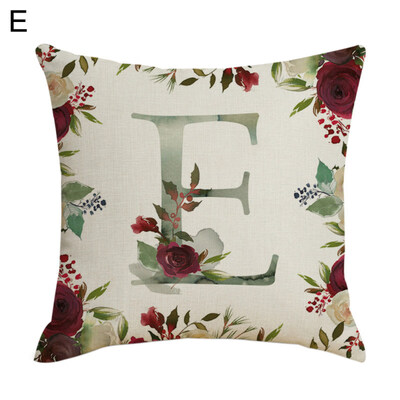 

Letter Alphabet Flower Pillow Case Cushion Cover Sofa Bed Car Cafe Office Decor