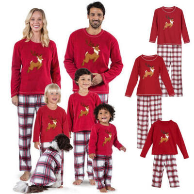 

Adult Kids Baby Family Match Christmas Pajamas Sleepwear Xmas Pjs Nightwear Set