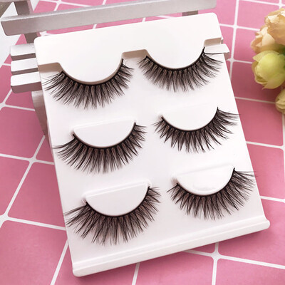 

Gobestart Real 3D Soft Long Natural Eye Lashes Makeup Thick False Eyelash Extension