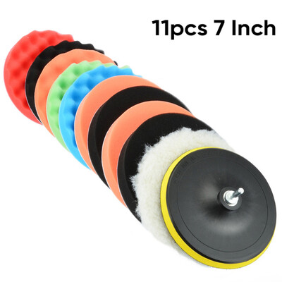 

11pcsSet 7 Mix Polishing Sponge Pad Waxing Buffing Polish For Car Polisher Use