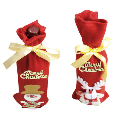 

Siaonvr Red Wine Bottle Cover Bags Decoration Home Party Santa Claus Christmas