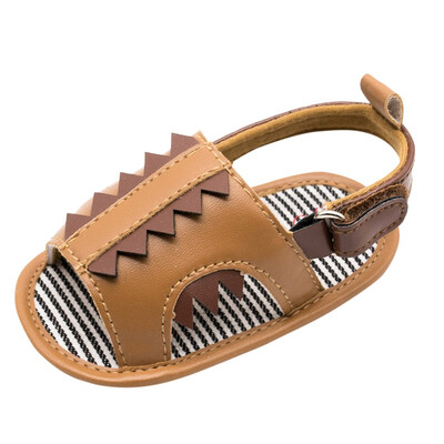 

Summer Newborn Toddler Baby Crocodile Cartoon Striped Soft Sandals Casual Shoes