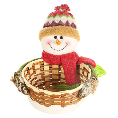 

Christmas Elk Santa Snowman Shape Candy Gift Basket Storage Box Home Party Decor