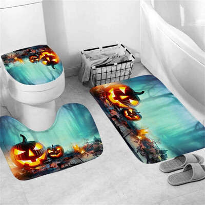 

〖Follure〗Halloween festival 3pcs Non-Slip Bath Mat Bathroom Kitchen Carpet Doormats Decor