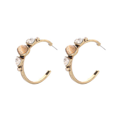

Girls Zircon Metal Ear Clips Eardrop Women Retro Exaggerated Geometric Ear Studs Ornament