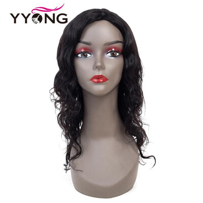 

YYONG Human Hair Wigs For Women Brazilian Hair Wig For Party Long Body Wave Wigs Natural Black Color Weave Short Wigs