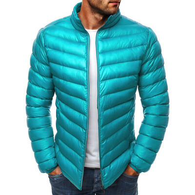 

Mens Winter Thicken Warm Short Coat Standing Collar Cotton Jacket Lightweight