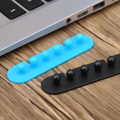 

CC-595 Multipurpose Desktop Phone Cable Winder Earphone Clip Charger Organizer Management Wire Cord Fixer ABS Holder 5 Slot Strip