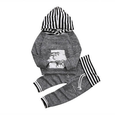 

Newborn Kid Baby Boy Dinosaur print Clothes Hoodies Tops Coat Long Pants Outfits