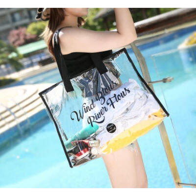 

Large Capacity Transparent PVC Shouder Bag Waterproof Swimming Storage Bag Type