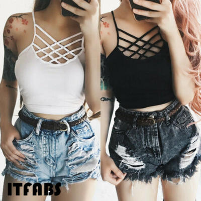 

Womens Sexy V Neck Short Crop Tops Vest Camisole Blouse Shirt Underwear UK