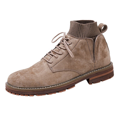 

Leather Men Boots Autumn Winter Ankle Boots Retro Work Fashion High Quality Trend Ankle Casual Large Size Mens Shoes Boots