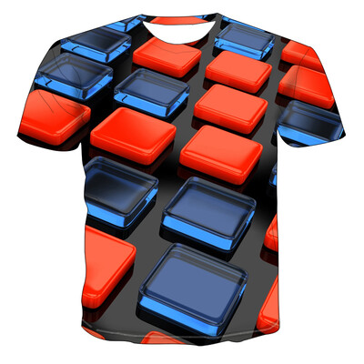 

Summer Mens 3D Print T-shirt Tops Casual Round Neck Short Sleeve Blouse Shirts