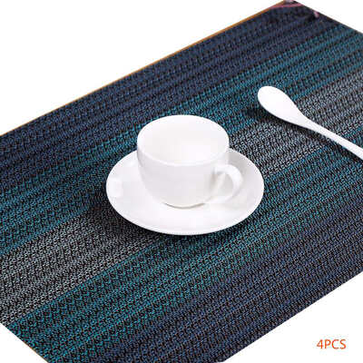 

4pcs PVC Placemat Place Meal Cup Pad Bar Tableware Catering Rectangle Heat Insulation Dish Mat Coasters