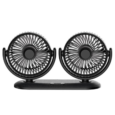 

Car Cooling Fan Dual Head 360° Rotatable 3-Speed USB Air Circulator Fan