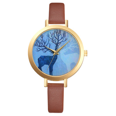 

Featured Women Watches Fresh Blue Dial Ladies Quartz Wristwatch High Quality Leather Strap Clock Fashion Relogio Feminino