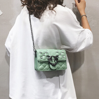 

Womens bag 2019 new fashion pearl chain bag summer small fresh messenger bag wild ins chain shoulder bag