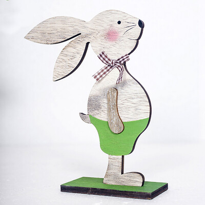 

Gobestart Easter Decorations Wooden Rabbit Shapes Ornaments Craft Gifts