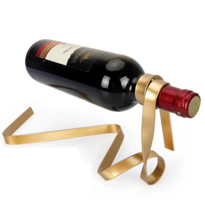 

Toponeto Magic Floating Colored Ribbon Wine Bottle Holder Rack Stand Bracket Art