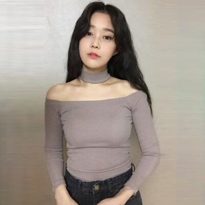 

Women Off Shoulder Crop Top T-Shirt Ladies Long Sleeve Club Party Sexy Blouse