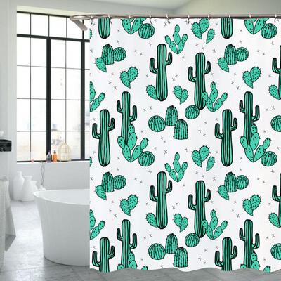 

Greensen Polyester Plant Painting Shower Bath Curtain Waterproof Bathroom Curtain Hanging Hooks