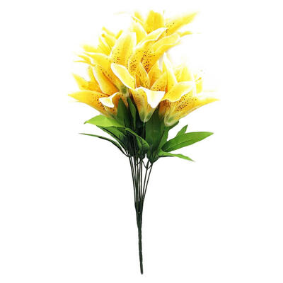 

Artificial Silk Flowers 10 Heads Lily Small Bouquet Simulation Fake Flower