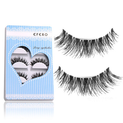 

〖Follure〗5 Pairs Thick Long Cross Party False Eyelashes Black Band Fake Eye Lashes