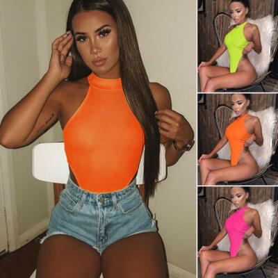 

Stretch Jumpsuit Romper Lady Sleeveless Bodysuit Women Top Body Leotard Vest