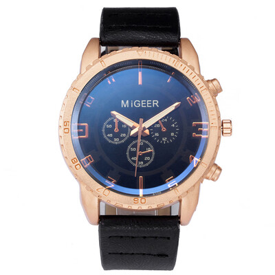

〖Follure〗MIGEER High-End Fashion Mens Stainless Steel Watch Analog Alloy Quartz Watch