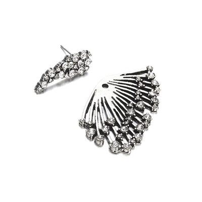 

EK105 Exquisite Angel Wing Statement Crystal Stud Earrings for Women Rock Dazzling CZ Rhinestone Wing Earring Vintage Jewelry