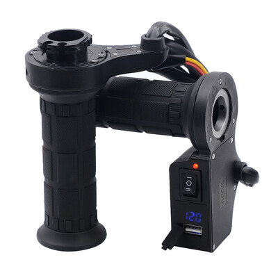 

Tailored Motorcycle 3in1 Handlebar Electric Hot Heated Grips Handle Voltage USB Charger