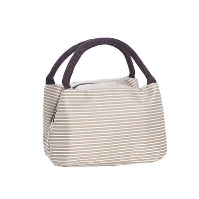 

Fashion Stripe Thermal Insulation Office School Picnic Food Bento Lunch Tote Bag